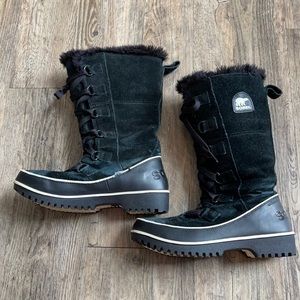 SOREL “Tivoli” Women’s Suede Waterproof Winter Black Lace-Up Boots Size 6